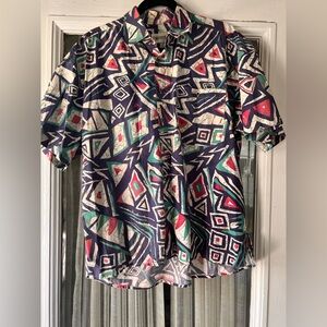 Geometric Patterned Men's Shirt - Multicolor